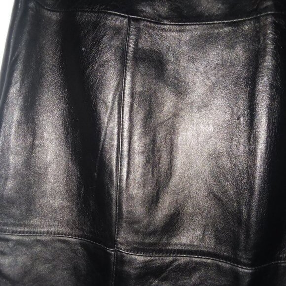 Geniune Black Leather Pencil Skirt knee length - Picture 5 of 6